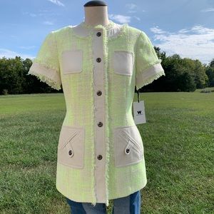 W by Worth Neon Tweed Short Sleeve Jacket